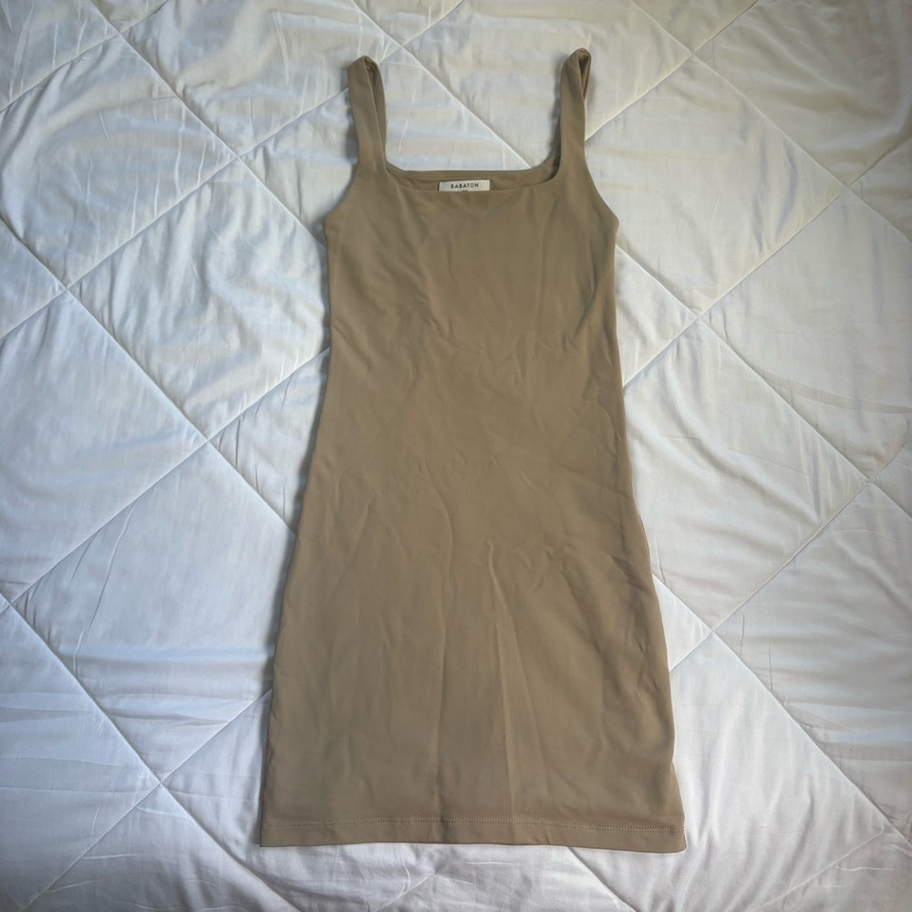 Babaton Beige Sleeveless Dress